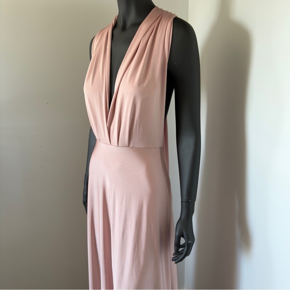 Lulus Blush Pink Convertible Deep V-Neck Maxi Dress Size S - Picture 3 of 13